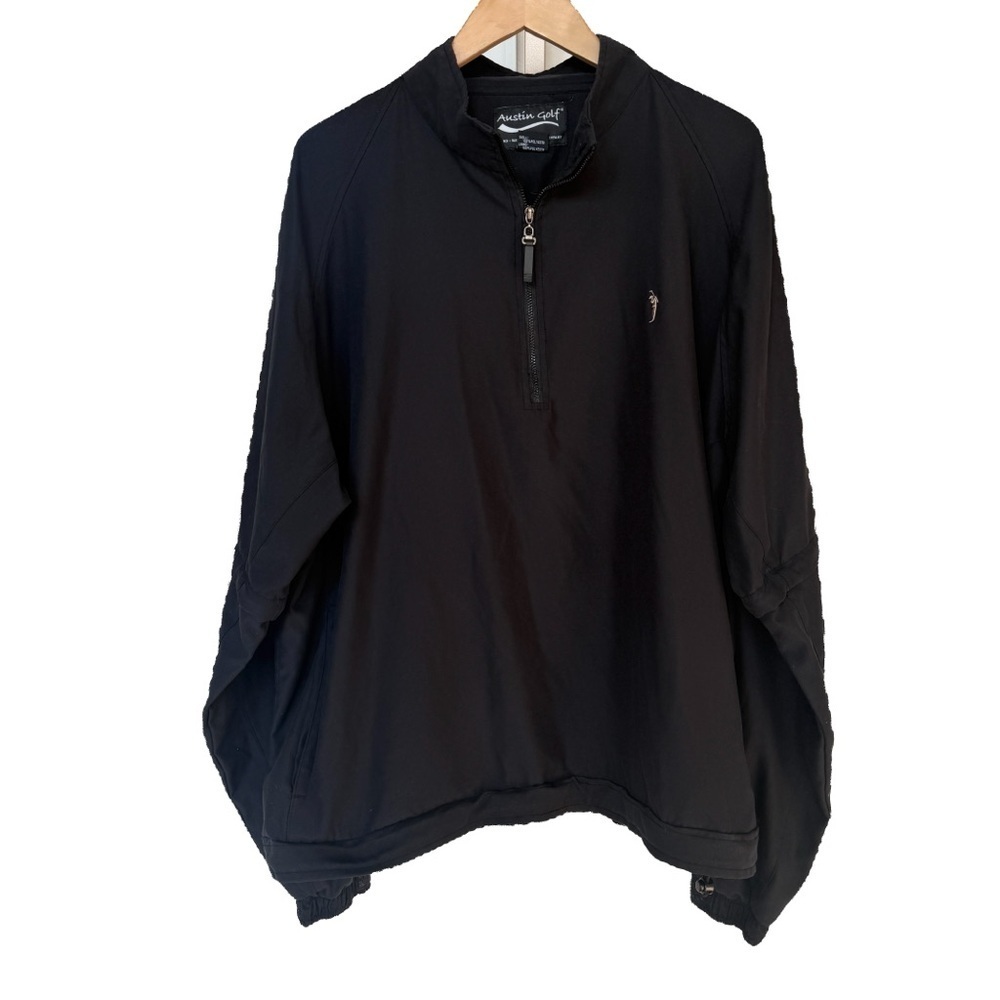 Austin Golf Men's XL Black Windbreaker Jacket Half-Zip Pullover Casual Outdoor
